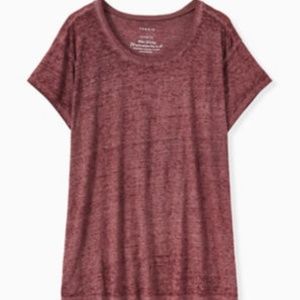 NWT!! TORRID RELAXED FIT CREW TEE VINTAGE BURGUNDY